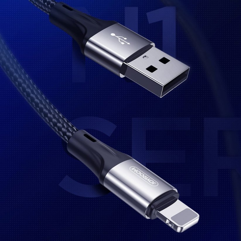 JOYROOM S-1030N1 Prémiový & Odolný datový a nabíjecí kabel USB/Lightning 12W, 1m, černý
