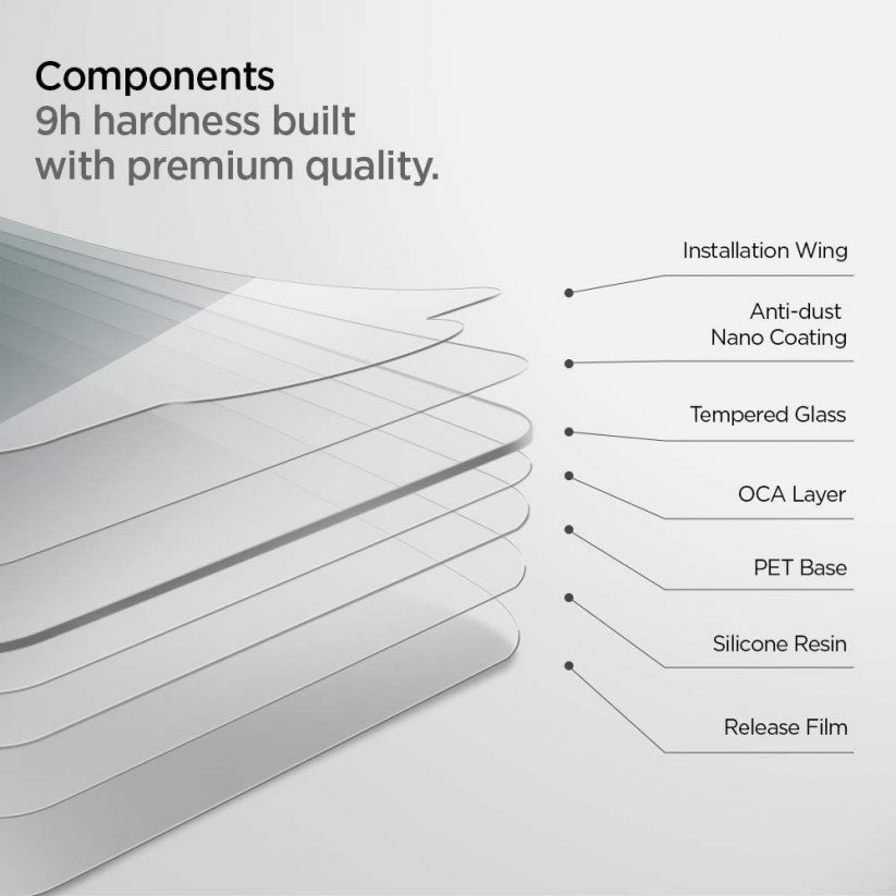 SPIGEN GLAS.tR Slim Ochranné sklo 2.5D FULL-COVER 0.2mm pro iPad 10,2" (7/8/9 gen.), čiré