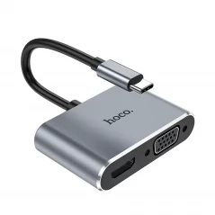 HOCO HB29 USB-C Video Hub 2v1 (HDMI 4K@30Hz, VGA), Space Grey