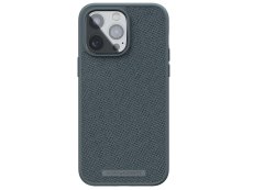 NJORD Fabric Tonal Odolný kryt s textilními zády pro iPhone 14 Pro Max, šedý