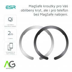 ESR HaloLock Ring Univerzální kovový kroužek pro MagSafe nabíjení, balení 2ks