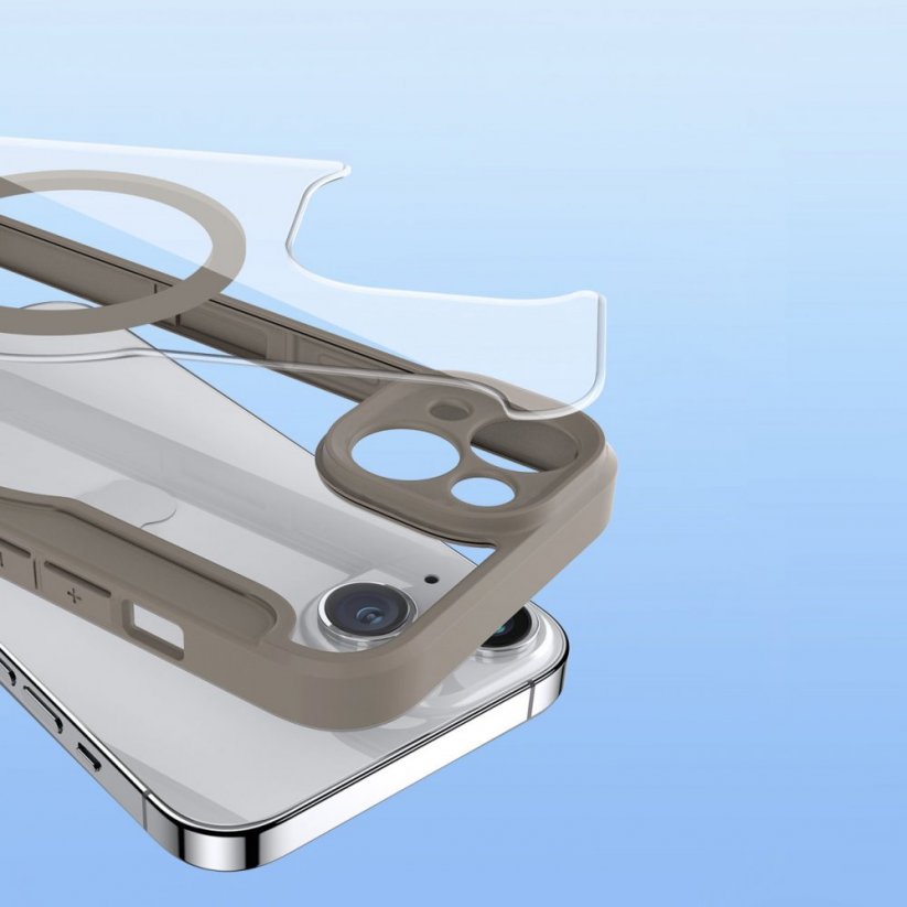 DUX DUCIS Skin X Pro Flipový MagSafe kryt pro iPhone 14, béžový
