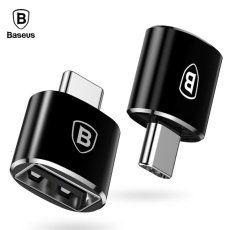 BASEUS CATOTG-01 Redukce OTG USB-C na USB-A s nabíjením až 12W, hliníková, černá