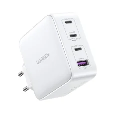 GaN 3xUSB C / USB 100W rychlonabíječka PPS Ugreen CD226 - bílá