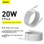 BASEUS TZCATLZJ-02 Simple Wisdom kabel USB-C/Lightning PD 20W, 1,5m, bílý, 2-pack