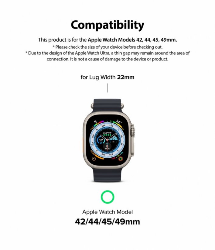RINGKE Rubber One Klasický silikonový řemínek pro Apple Watch 42/44/45/49mm, černý