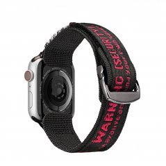 DUX DUCIS Strap Outdoor Textilní řemínek pro Apple Watch 42/44/45/49mm, černo-červený