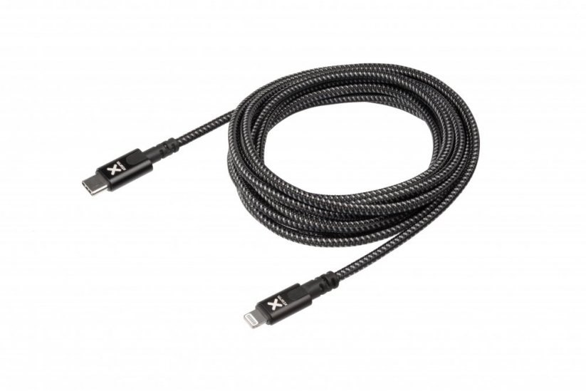 XTORM CX2031 Original ultra odolný datový a nabíjecí kabel USB-C/Lightning 60W, 1m, černý