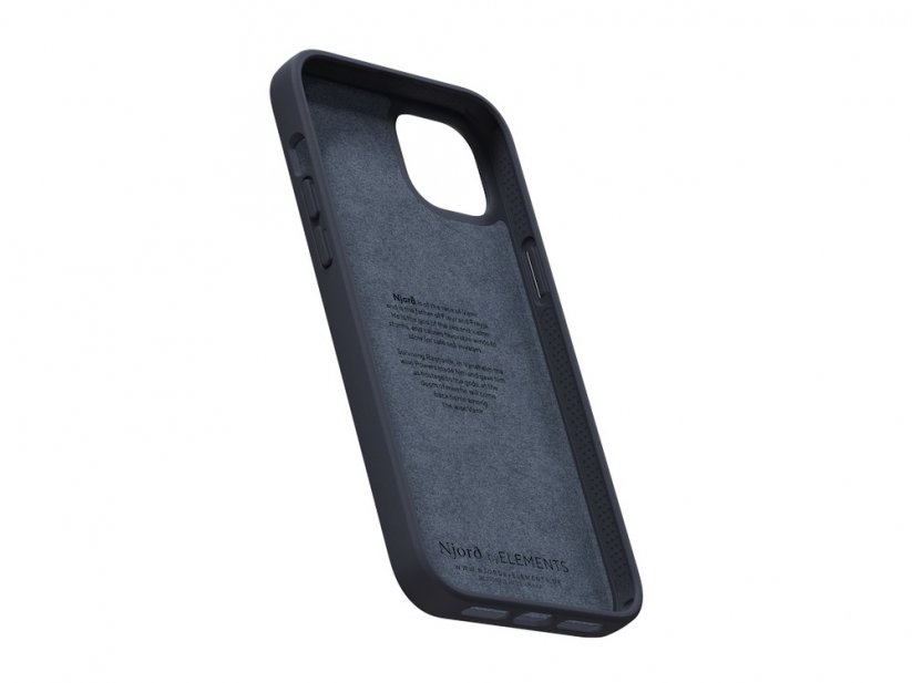 NJORD Genuine Leather Odolný kryt z pravé kůže pro iPhone 14 Plus/15 Plus, černý