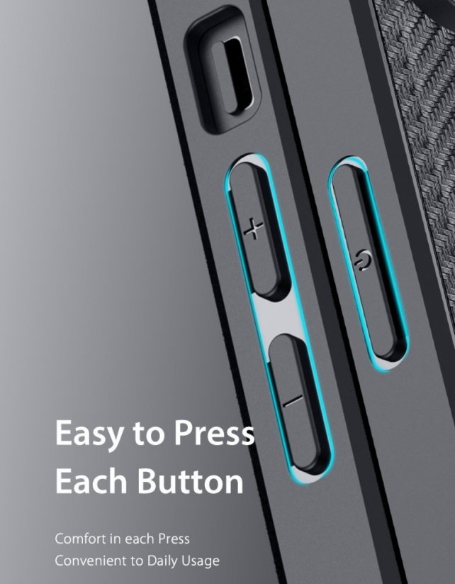 DUX DUCIS Fino Series Odolný kryt s textilními zády pro iPhone 14 Pro Max, tmavě modrý