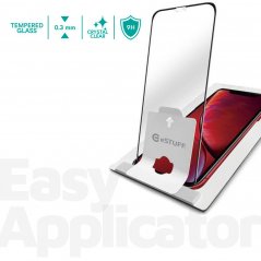 ESTUFF Easy Applicator Ochranné sklo 3D FULL-COVER 0.3mm pro iPhone XR/11, montážní rámeček