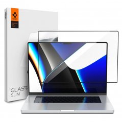 SPIGEN GLAS.tR Slim Ochranné sklo 2.5D FULL-COVER 0.3mm pro MacBook Pro 16" (2021), černý rámeček