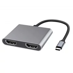 MICROCONNECT USB-C na 2x HDMI adaptér (splitter), Space Grey