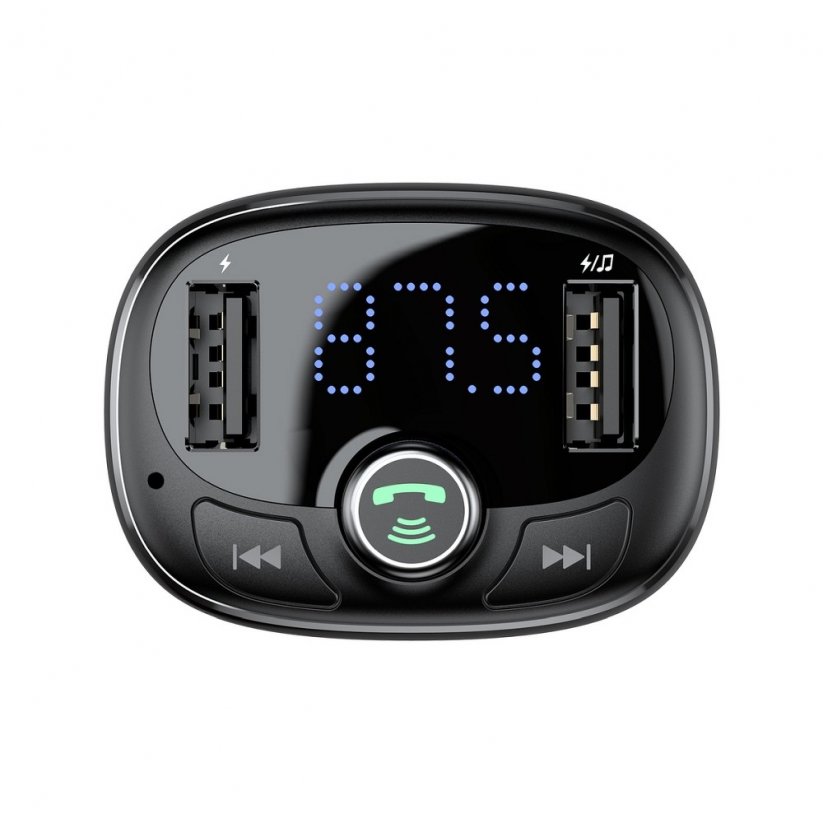 BASEUS CCTM-01 Bluetooth MP3 transmiter, Handsfree a 2x USB nabíječka, černý