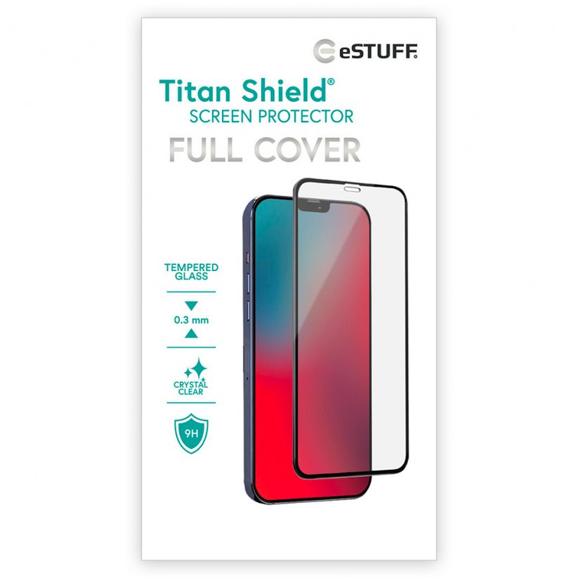 ESTUFF Titan Shield Ochranné sklo 3D FULL-COVER 0.33mm pro iPhone X/XS/11 Pro, černý rámeček