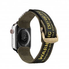 DUX DUCIS Strap Outdoor Textilní řemínek pro Apple Watch 42/44/45/49mm, černo-žlutý