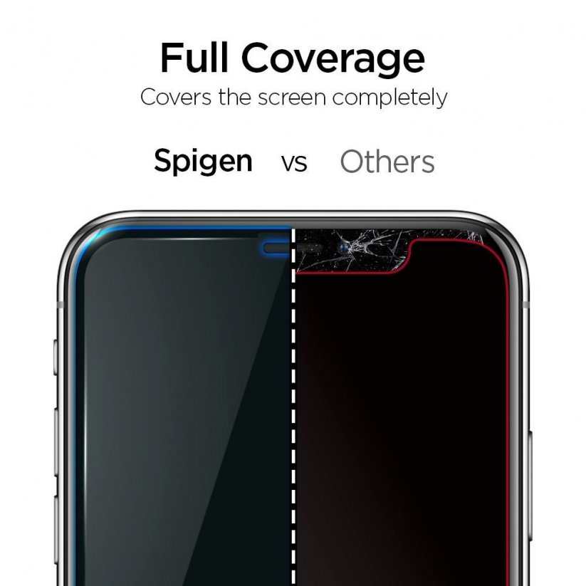 SPIGEN AlignMaster Ochranné sklo 2.5D FULL-COVER 0.3mm pro iPhone 12/12 Pro, montážní rámeček, 2ks