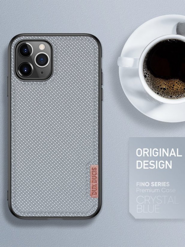 DUX DUCIS Fino Series Odolný kryt s textilními zády pro iPhone 11 Pro, šedý