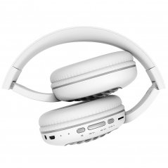 HOCO W23 Brilliant Bezdrátová stereo sluchátka se slotem na micro SD kartu, AUX, bílá
