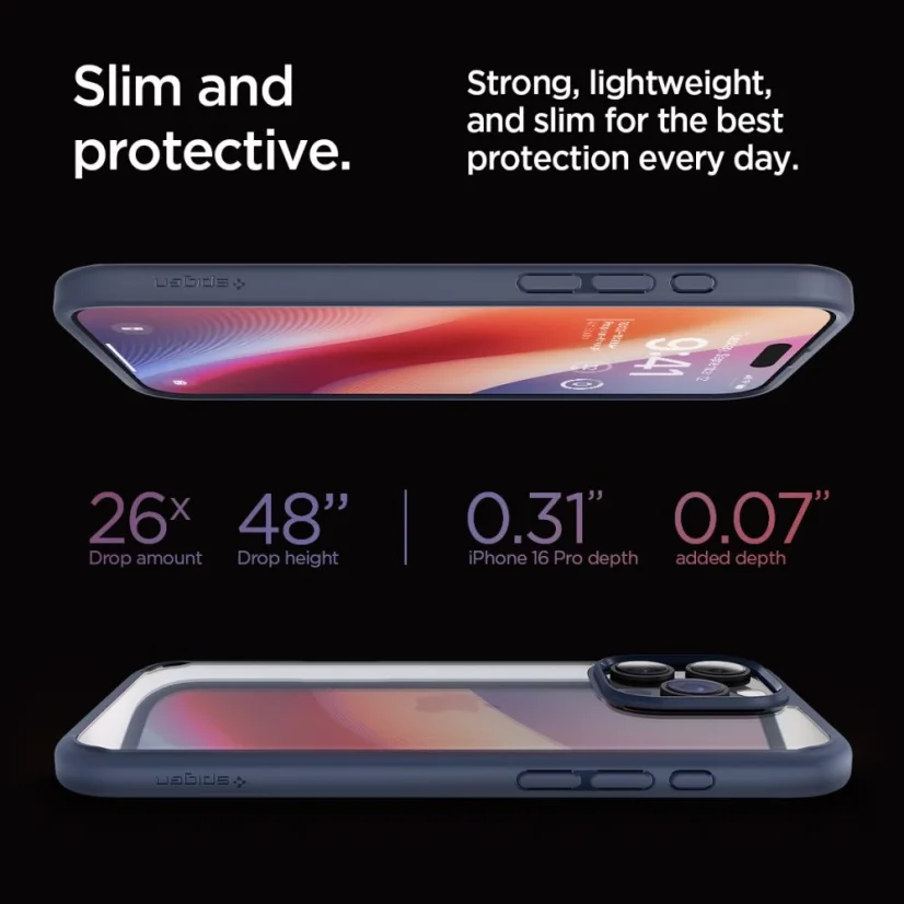 Pouzdro Spigen Ultra Hybrid pro iPhone 16 Pro - modré