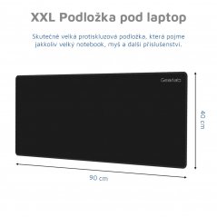 GEARLAB Desk Pad XXL - Velká podložka pod myš a notebook 90 x 40 cm, černá