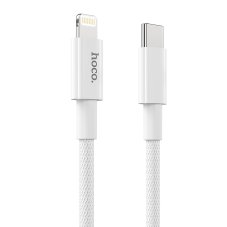 HOCO X56 Opletený datový a nabíjecí kabel USB-C/Lightning 20W, délka 1m, bílý