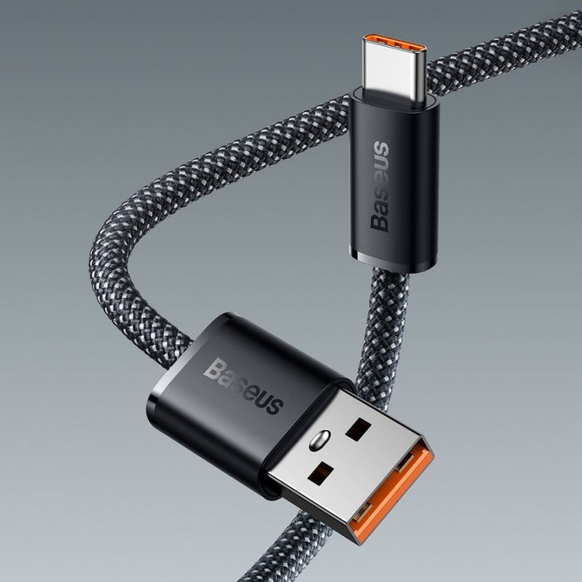 BASEUS CALD000716 Dynamic Series Opletený datový a nabíjecí kabel USB/USB-C 100W, 2m, černý