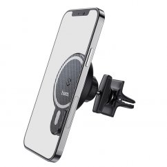 HOCO CA85 Magnetický (MagSafe) držák telefonu s bezdrátovým nabíjením 15W, černý