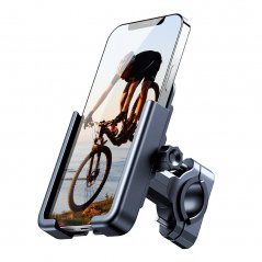 WOZINSKY WBHBK3 Plně kovový držák na kolo pro telefony 4,7-6,8", černý
