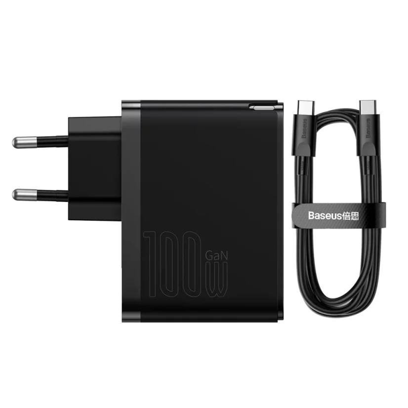 Baseus GaN5 Pro rychlá univerzální nabíječka GaN USB typu C / USB 100W PD3.0, QC4.0+, AFC černá (CCGP090201)