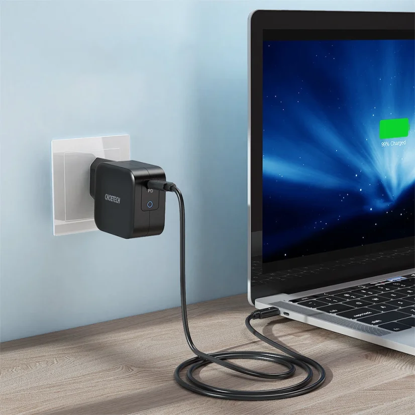 Rychlonabíječka Choetech GaN USB typu C 61W 3A Power Delivery černá (Q6006)