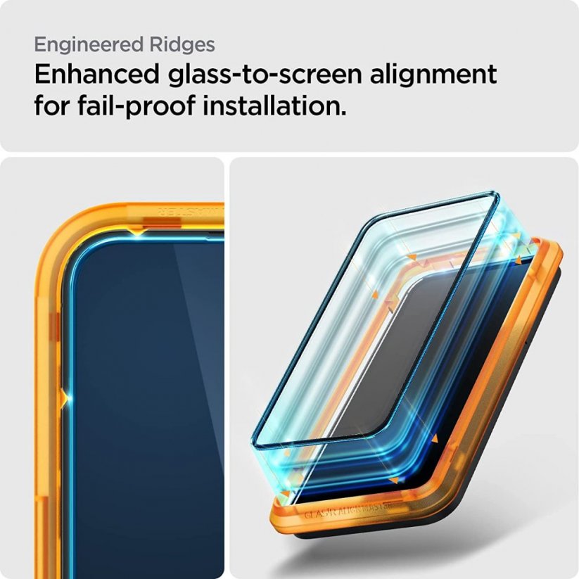 SPIGEN AlignMaster Ochranné sklo 2.5D FULL-COVER 0.3mm pro iPhone 14 Pro Max, montážní rámeček, 2ks