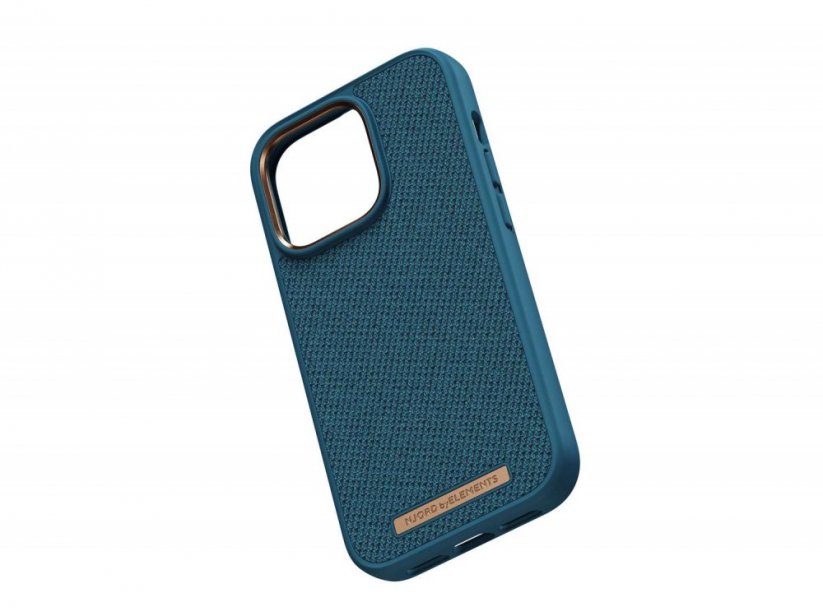 NJORD Fabric Tonal Odolný kryt s textilními zády pro iPhone 14 Pro, modrý