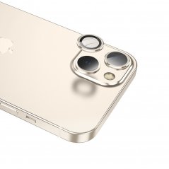 HOCO V12 Ochranné sklo zadní kamery 2.5D STANDARD 0.15mm iPhone 13/13 Mini, zlatý lem