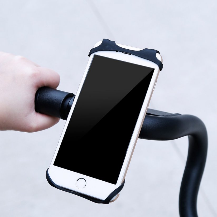 BASEUS SUMIR-BY01 Miracle Silikonový držák na kolo pro telefony 4-5,5", černý
