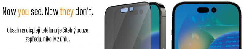 PANZERGLASS Ochranné sklo 2.5D FULL-COVER 0.4mm pro iPhone 14 Pro, montážní rámeček, Privacy