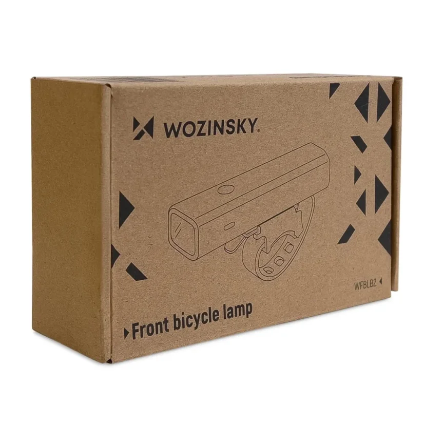 Wozinsky USB přední světlo na kolo (až 200lm) bílé světlo 4 režimy černé (WFBLB2)