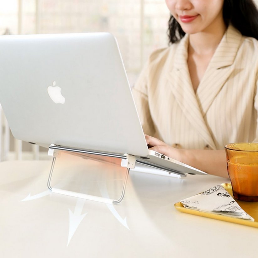 UGREEN LP230 Nastavitelný přenosný stojánek pro MacBook/laptop 11-17", chrom-bílá