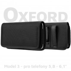 AG PREMIUM Oxford model 3 - pouzdro na opasek pro iPhone X/11/12/13/14 a další, černé