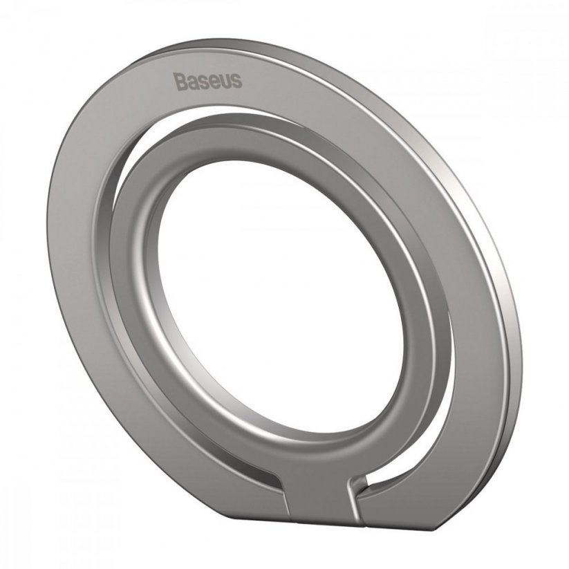 BASEUS SUCH000012 Halo Magnetický (MagSafe) kroužek s prstýnkem, stříbrný