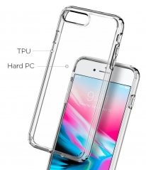 SPIGEN Ultra Hybrid 2 Odolný kryt pro iPhone 7 Plus/8 Plus, transparentní
