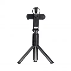 AG PREMIUM XT-09S Selfie teleskopická tyč se stativem, Bluetooth a zrcátkem, délka 24-64cm, černá