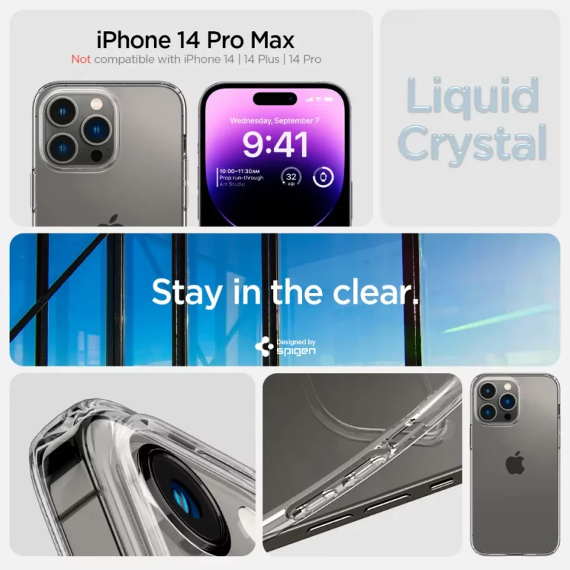 SPIGEN Liquid Crystal Tenký kryt pro iPhone 14 Pro Max, čirý