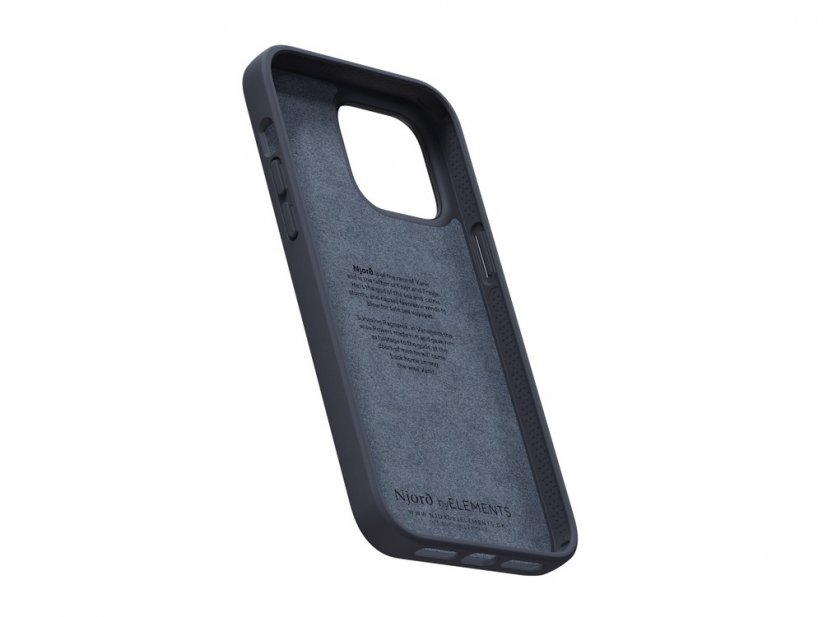 NJORD Genuine Leather Odolný kryt z pravé kůže pro iPhone 14 Pro Max, černý