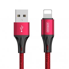 JOYROOM S-1530N1 Prémiový & Odolný datový a nabíjecí kabel USB/Lightning 12W, 1,5m, červený