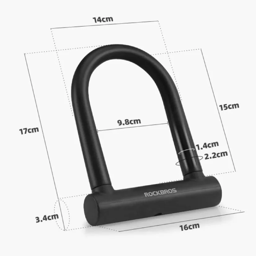 Zámek na kolo Rockbros RKS610-BK U-lock - černý