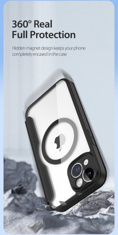 DUX DUCIS Skin X Pro Flipový MagSafe kryt pro iPhone 14, černý