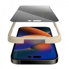 PANZERGLASS Ochranné sklo 2.5D FULL-COVER 0.4mm pro iPhone 14 Pro Max, montážní rámeček, Privacy