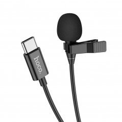 HOCO L14 Externí (kravatový) mikrofon s konektorem USB-C, kabel 2m, černý