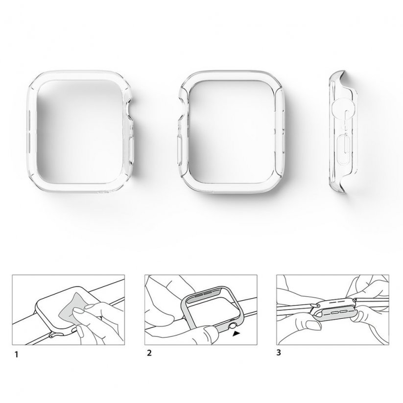 RINGKE S512R228 Slim Case Ochranný kryt pro Apple Watch 4/5/6/SE (40mm), černý + čirý